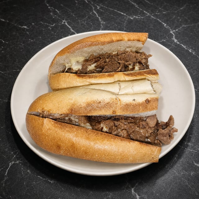 Plain Cheesesteak Sub.