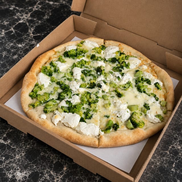 White Broccoli Pizza.